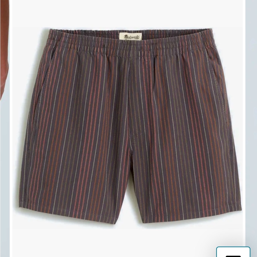 Madewell Men’s Everywhere Striped Seersucker 5-1/2 Shorts - NWT